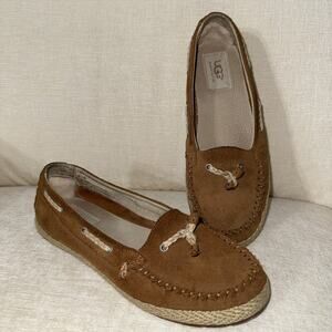 UGG Kids Brown Mocassins Boat Shoes - Ariana (Size 5) EUC
